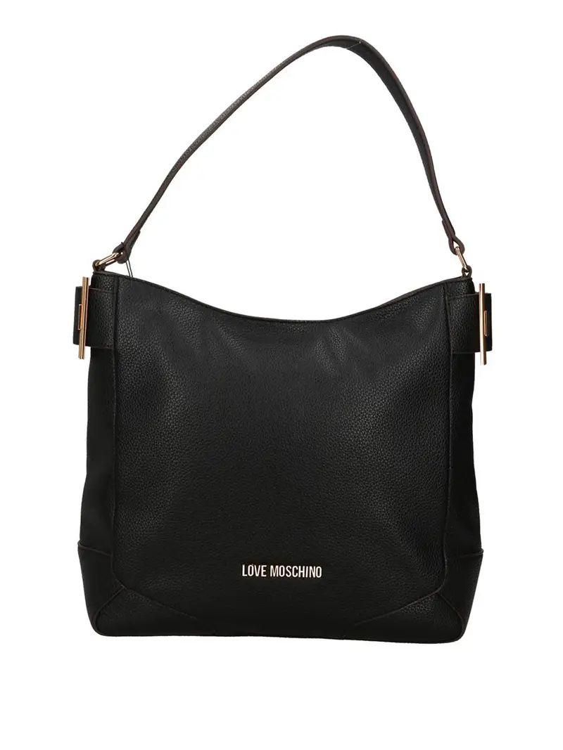 Moschino Borsa A Mano Logo Frontale Nero
