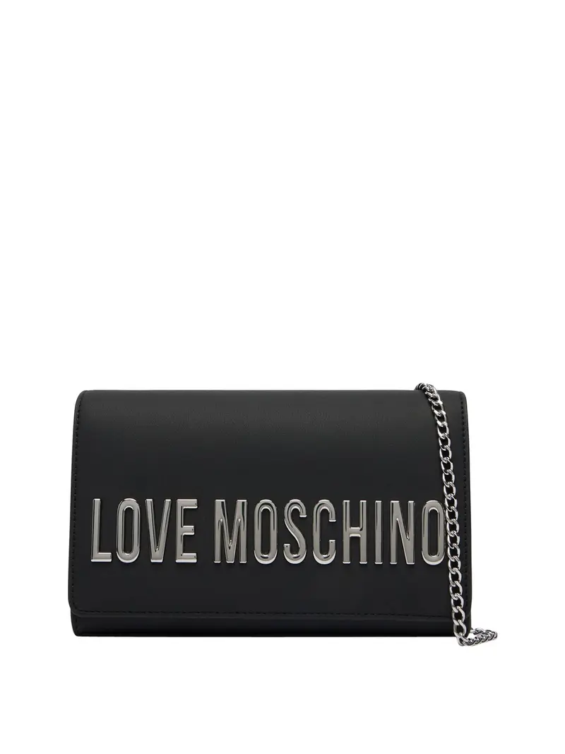 Moschino Borsa A Mano Logo Frontale Nero
