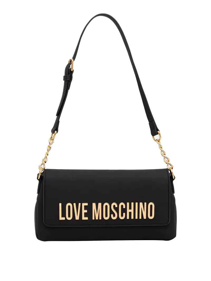 Moschino Borsa A Mano Logo Frontale Nero