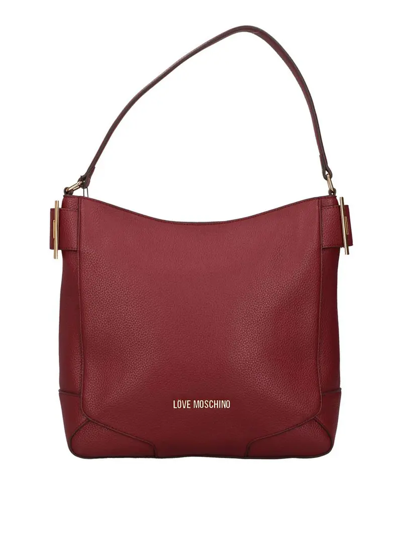 Moschino Borsa A Mano Logo Frontale Vino