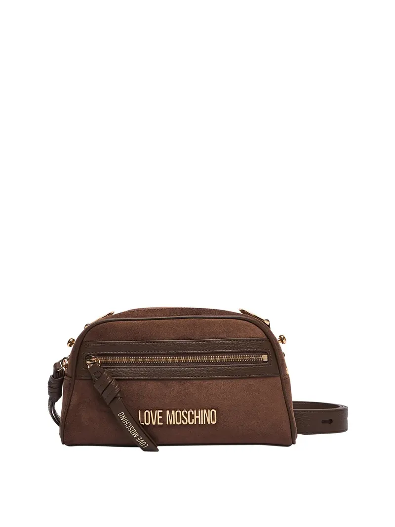 Moschino Borsa A Mano Velour Marrone