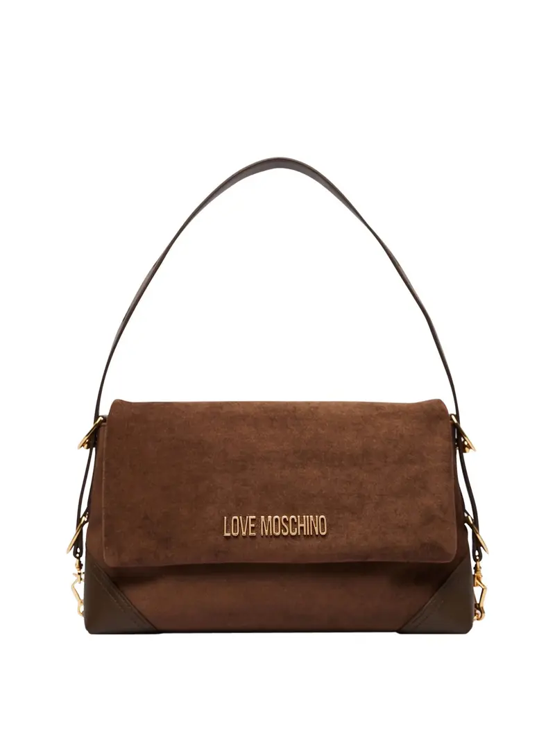 Moschino Borsa A Mano Velour - Marrone