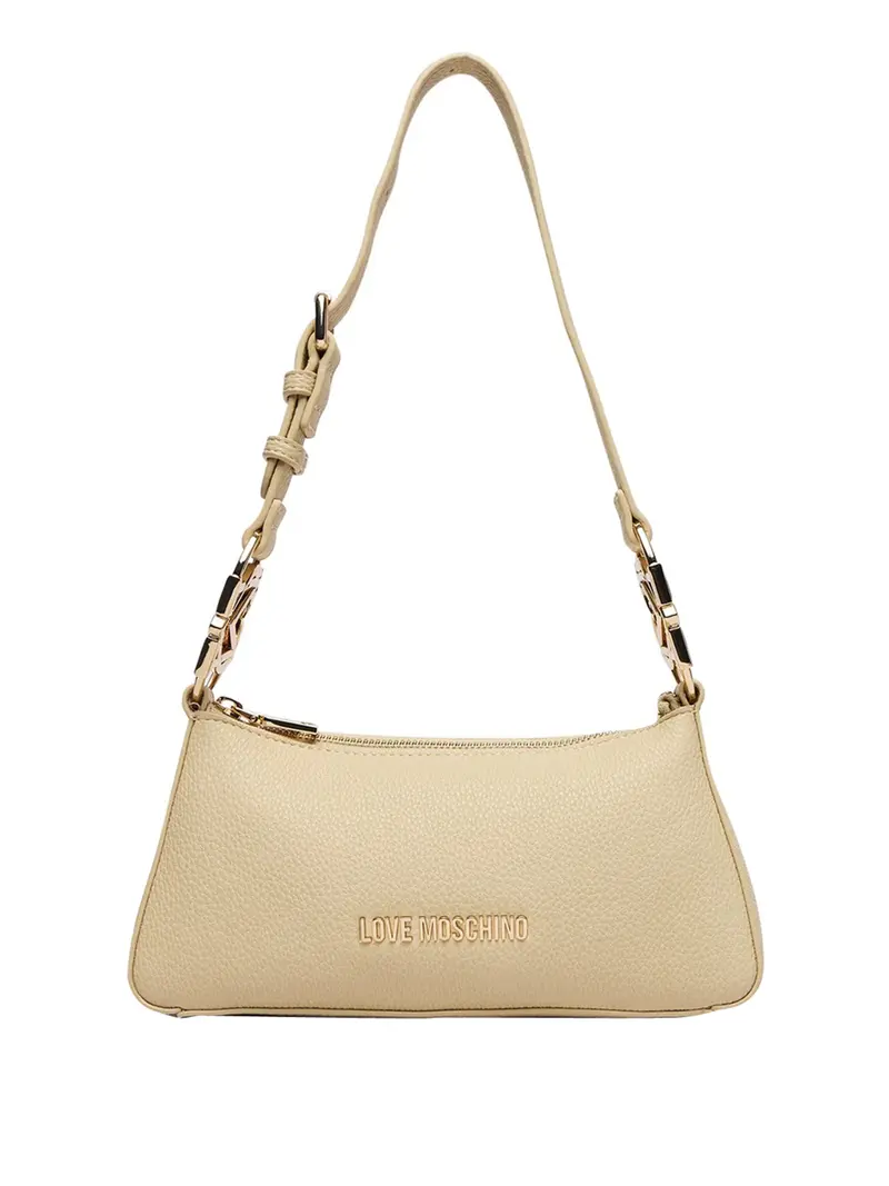 Moschino Borsa A Tracolla Logo Frontale Burro