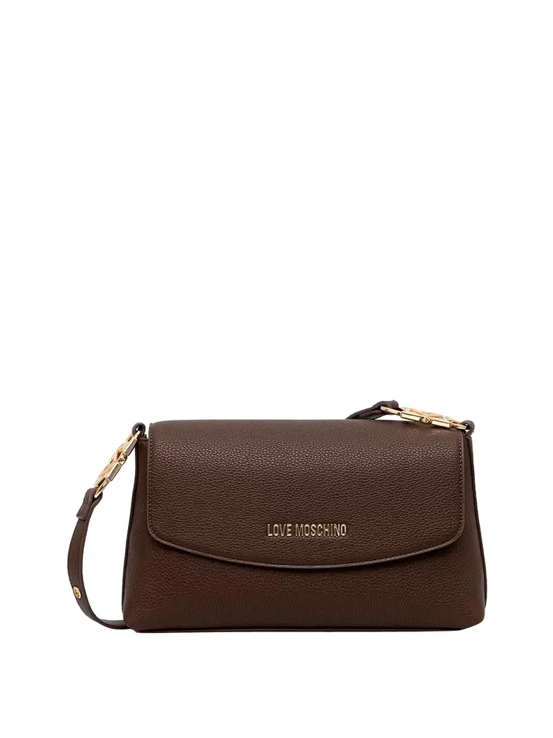 Moschino Borsa A Tracolla Logo Frontale Marrone