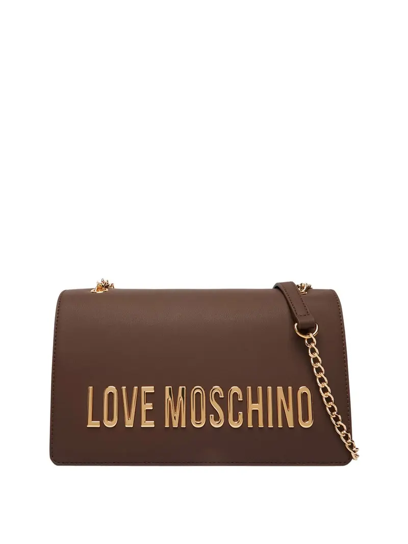 Moschino Borsa a Tracolla Logo Frontale Marrone