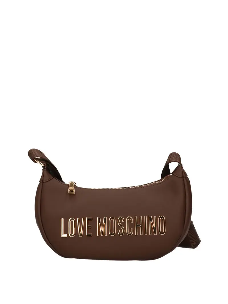 Moschino Borsa A Tracolla Logo Frontale Marrone