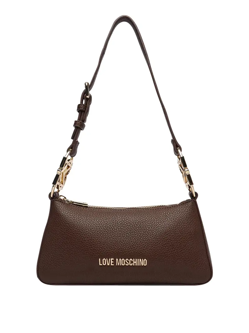 Moschino Borsa A Tracolla Logo Frontale Marrone