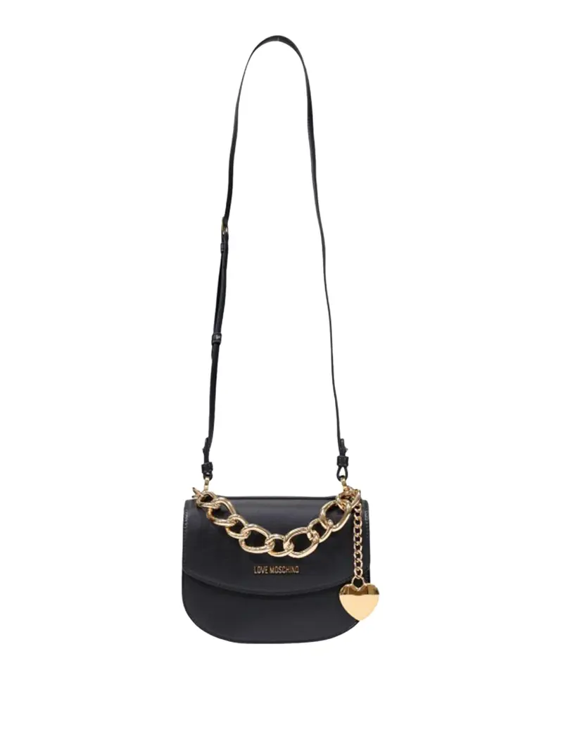 Moschino Borsa A Tracolla Logo Frontale Nero