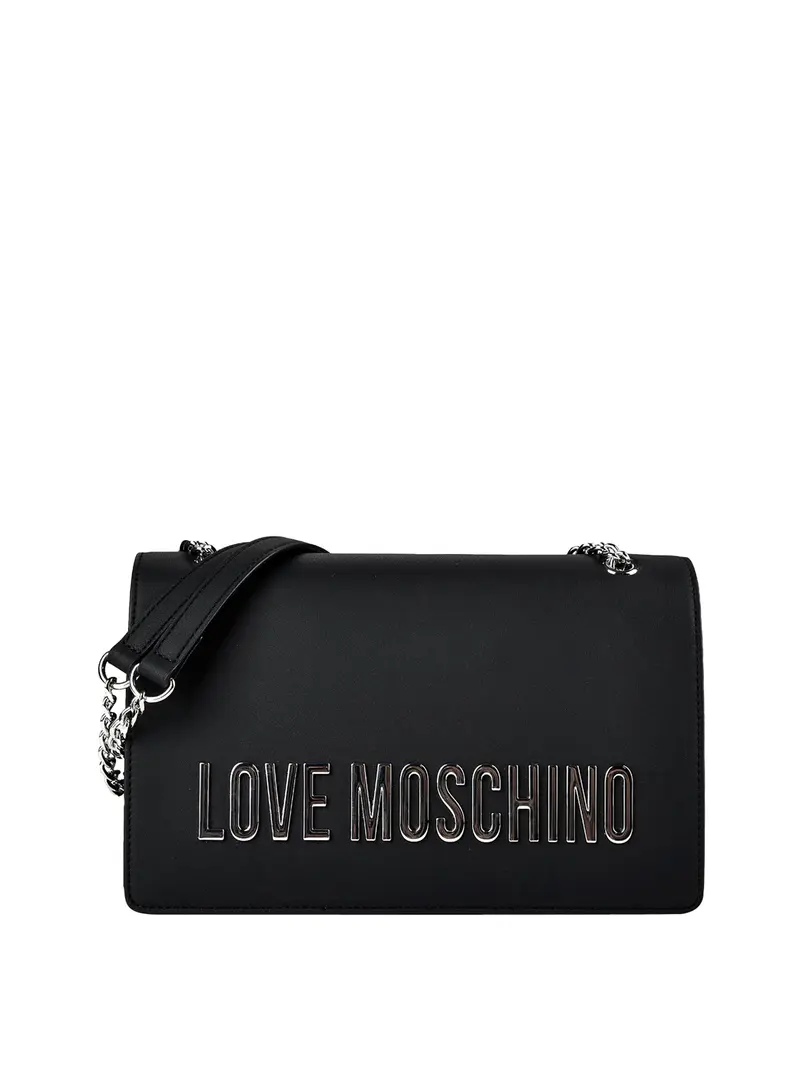 Moschino Borsa a Tracolla Logo Frontale Nero