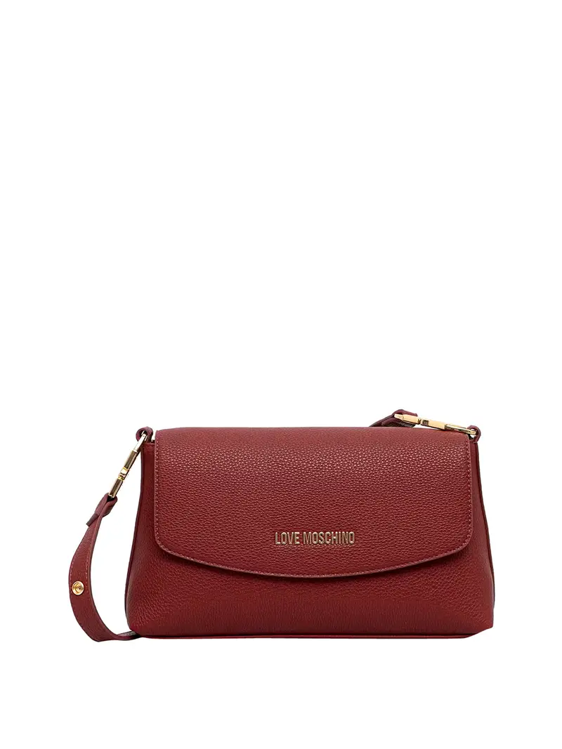 Moschino Borsa A Tracolla Logo Frontale Vino
