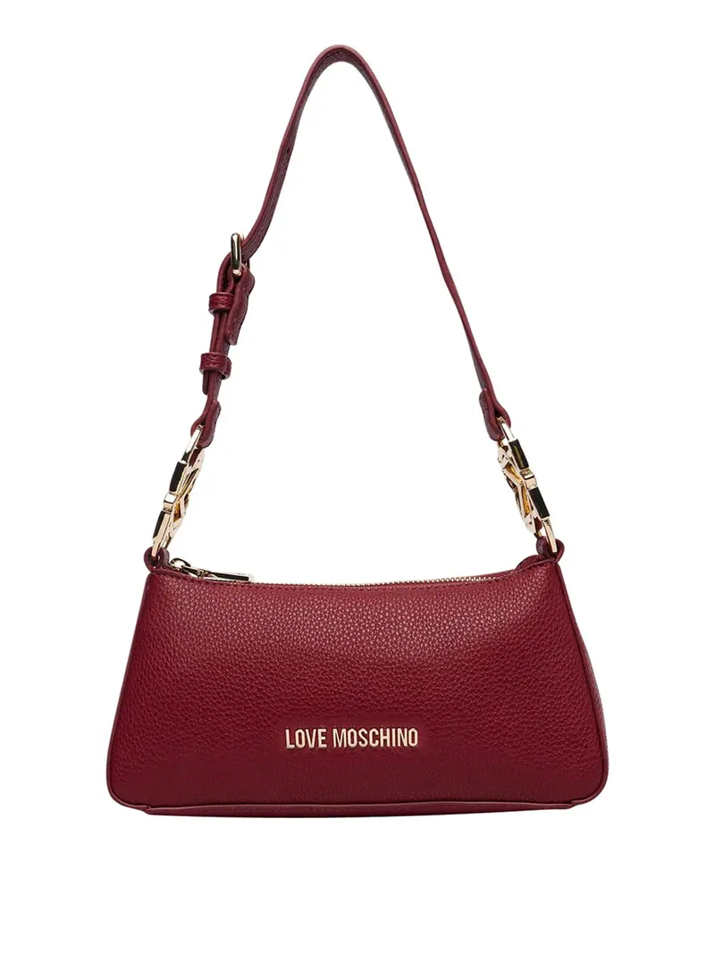 Moschino Borsa A Tracolla Logo Frontale Vino