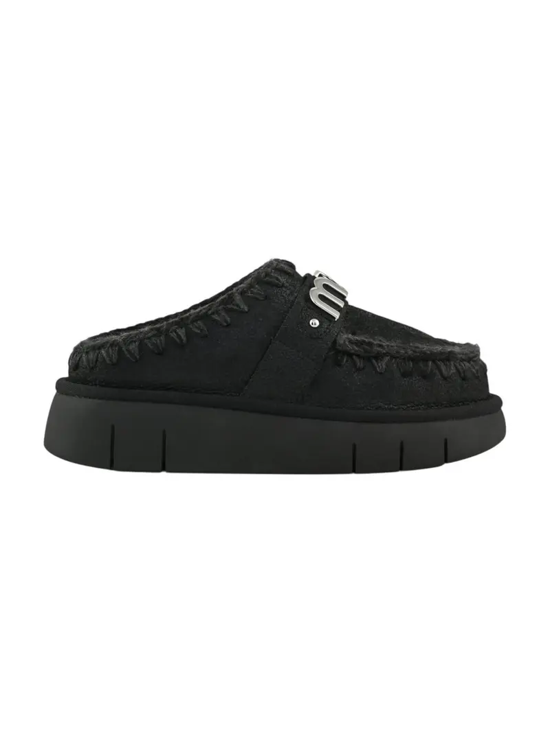 MOU Ciabatta Donna Bounce clog special leather - MU.FW531001B CBKG Cracked Black