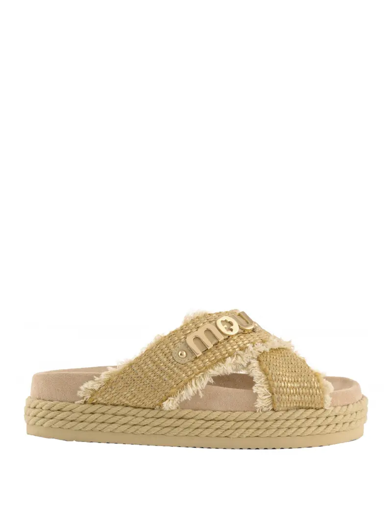 Mou Sandalo Criss Cross Rope - Raffia