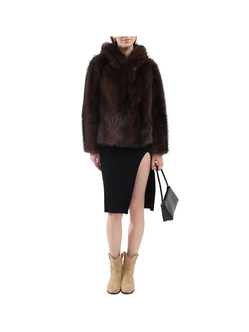 Nathi Luxury Pelliccia Donna Moro - Marrone