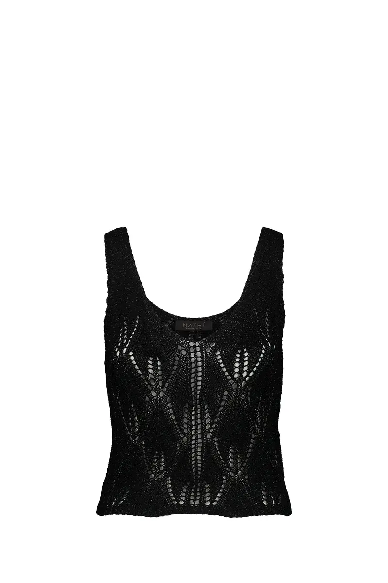 Nathi Luxury Top Donna Nero