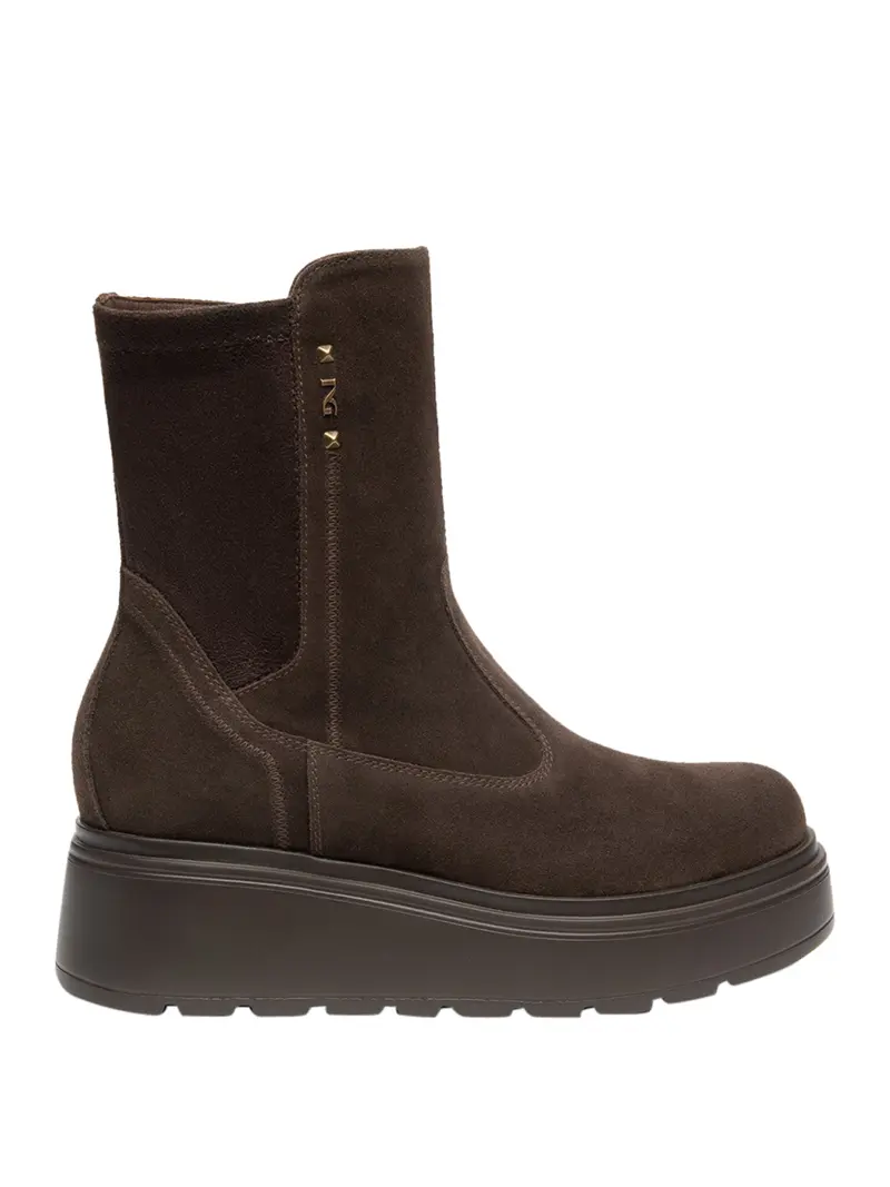 Nero Giardini Stivaletti Donna in Suede e Materiale Tecnico Testa Di Moro