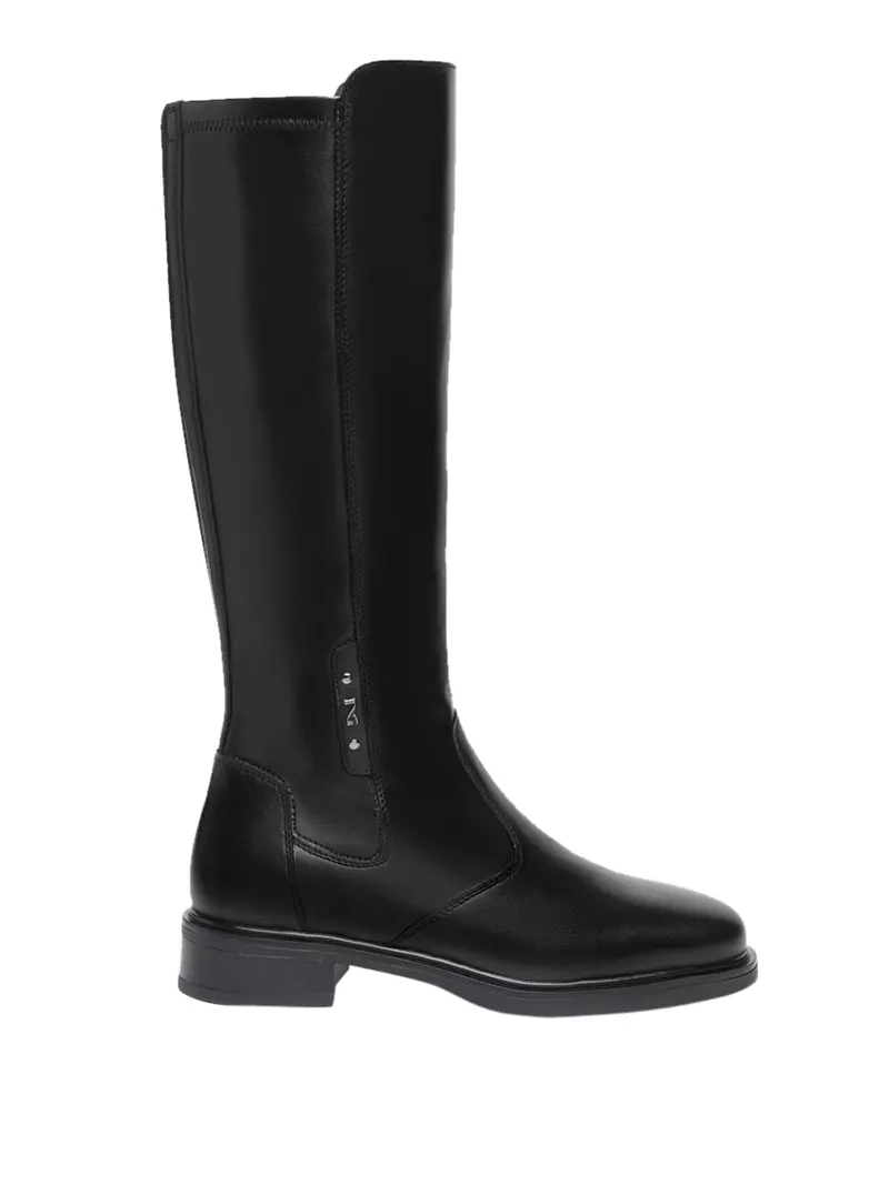 Nero Giardini Stivali Donna in Pelle e Materiale Tecnico Nero