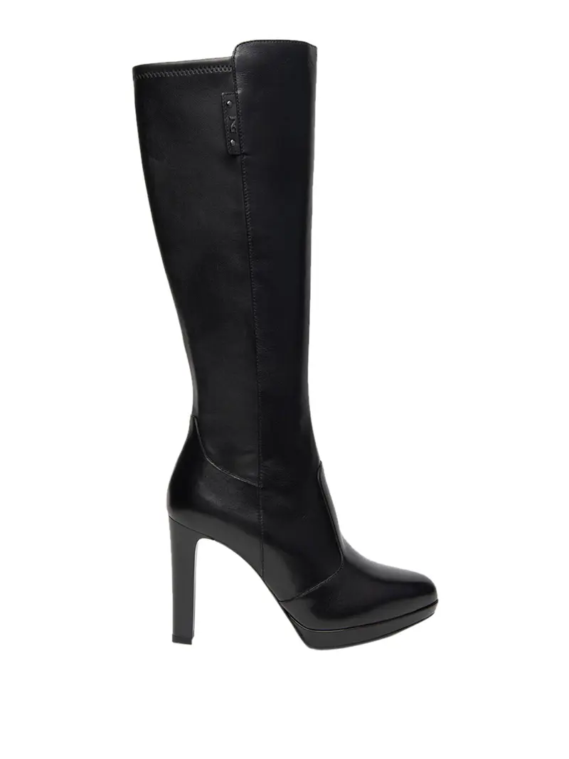 Nero Giardini Stivali Donna in Pelle e Materiale Tecnico Nero