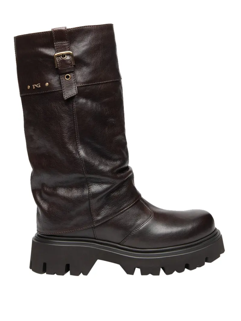 Nero Giardini Stivali Donna in Pelle Ebony