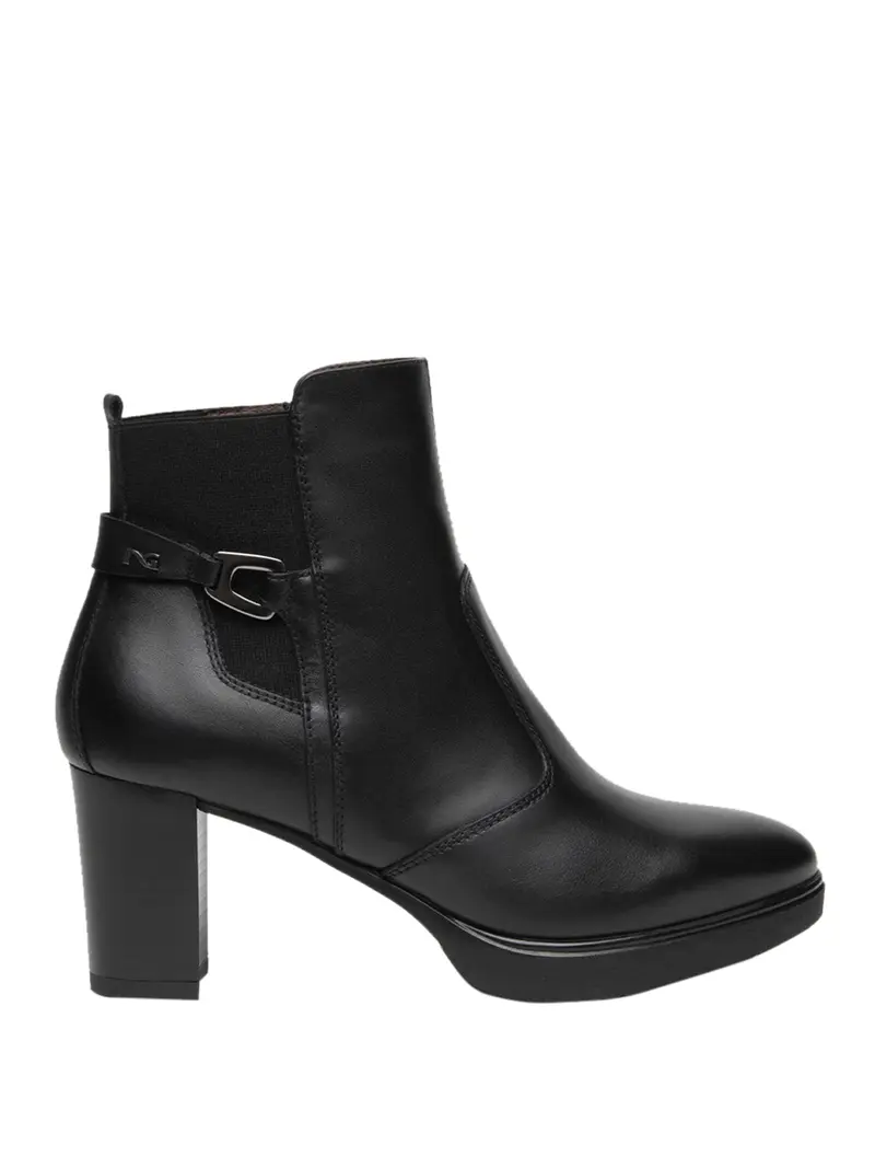 Nero Giardini Tronchetti Donna in Pelle e Tessuto Nero