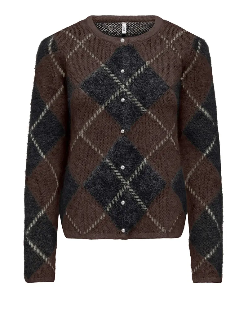 Only Cardigan Onlnoeme Ls O-Neck Knt - Marrone