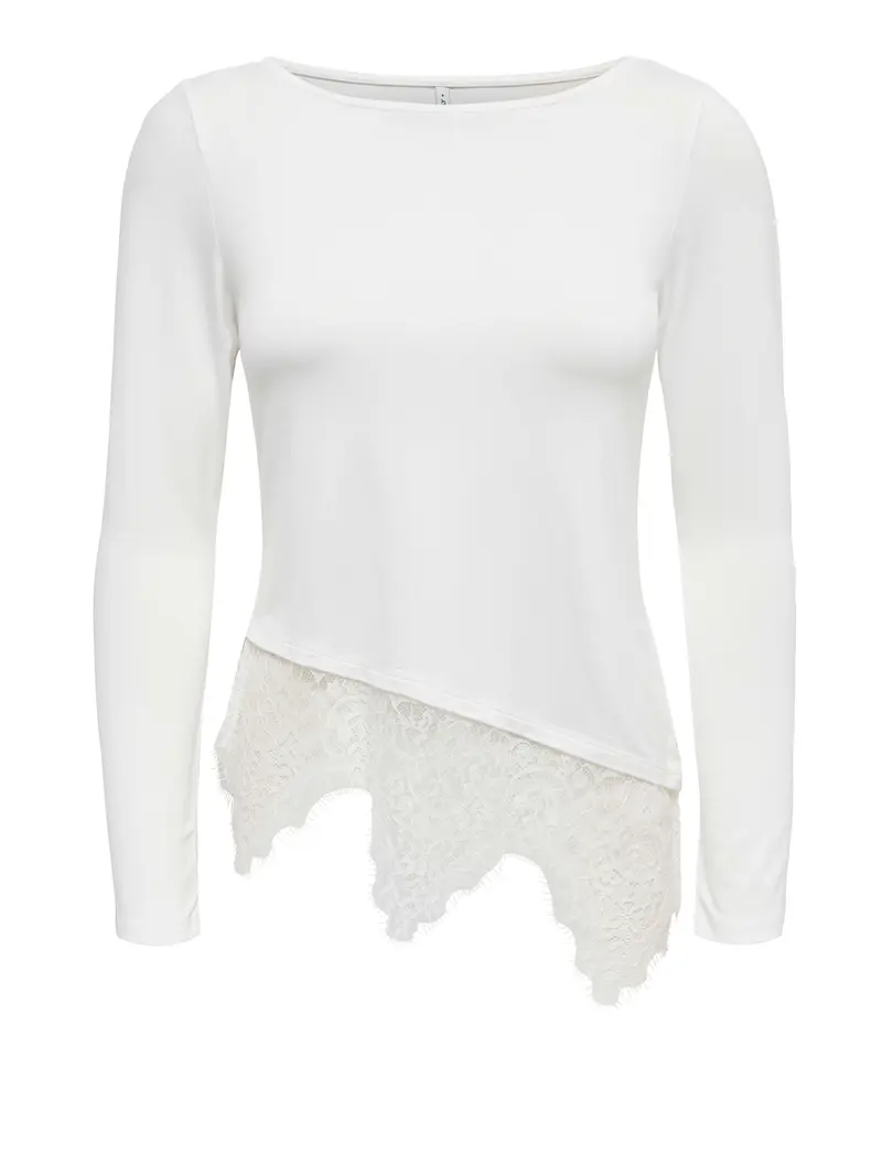 Only Maglia Onllaila Lace Mix Top Jrs Noos - Bianco