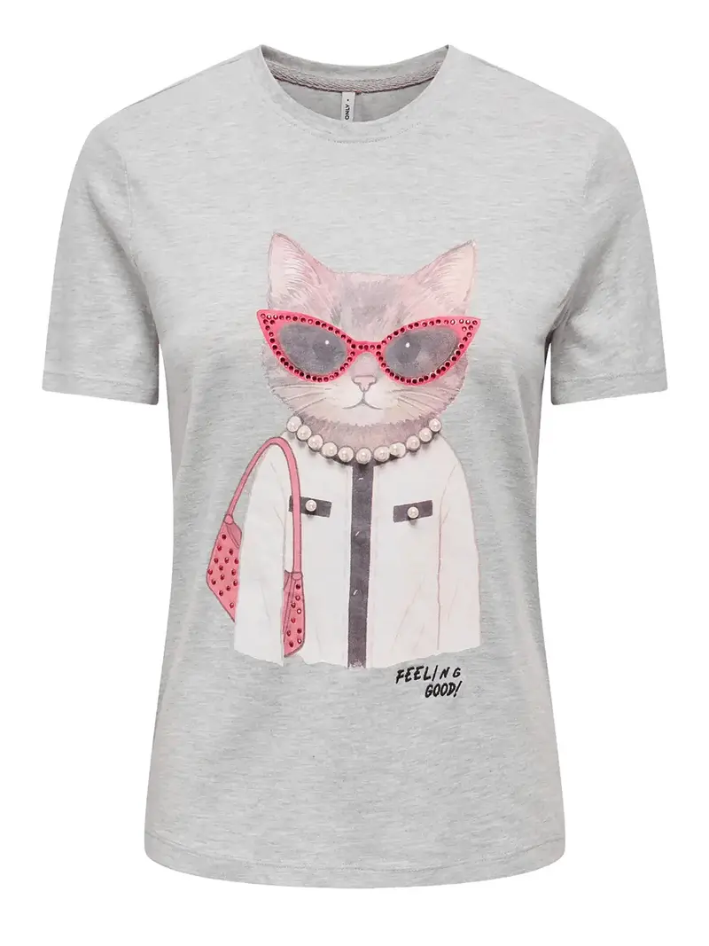 Only T-Shirt Onlbaria Grigio