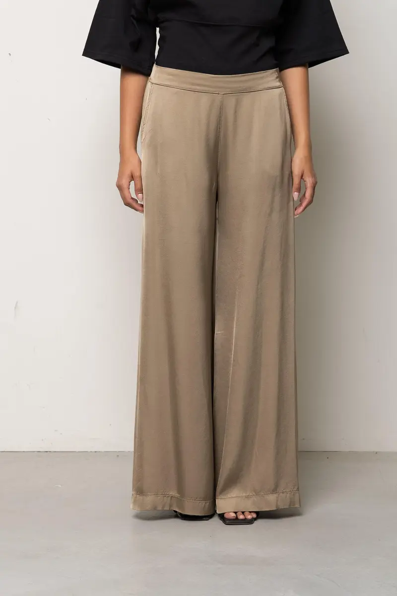 Pantalone a palazzo in raso