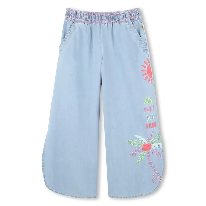 Pantalone in denim con ricami
