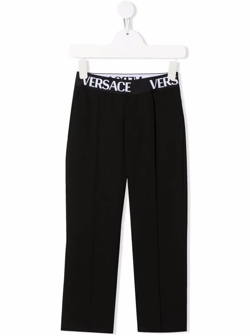 Pantalone nero per bambina con logo