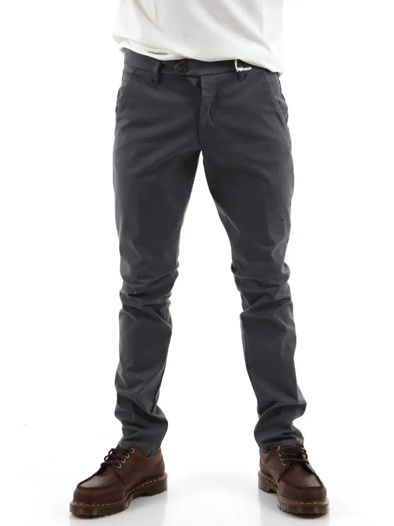 PANTALONE NEW ROLF IN GABARDINA  STEEL