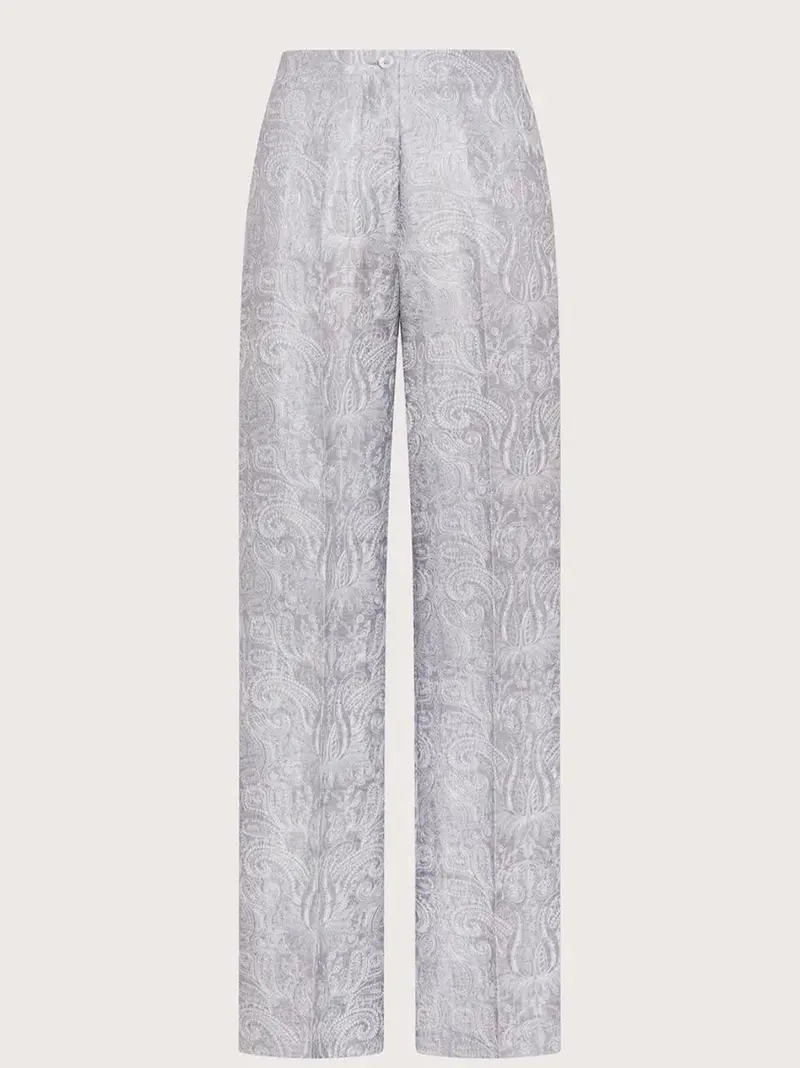 pantalone organza ricamata