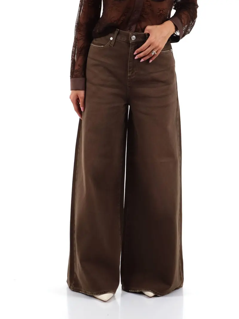 Pantalone Roy Roger's kaori bull vintage dyed brown.