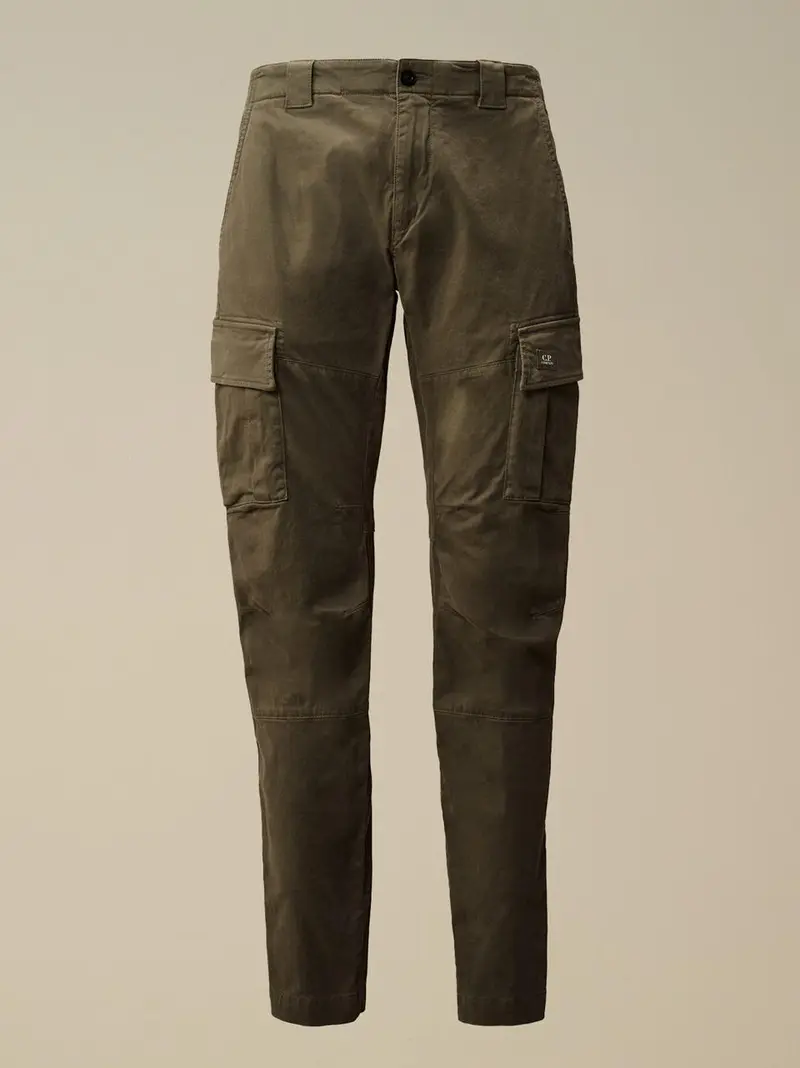 pantalone satin slim cargo