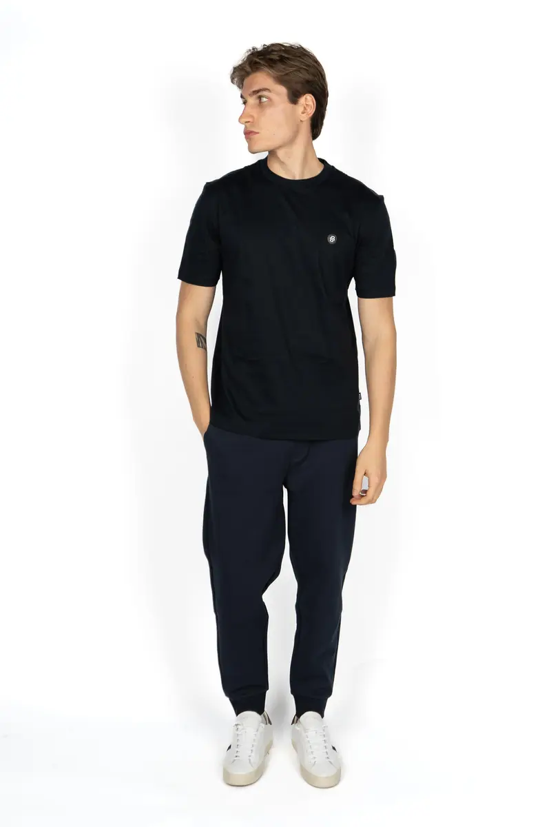 Pantalone sportivo in misto cotone con patch logo frontale