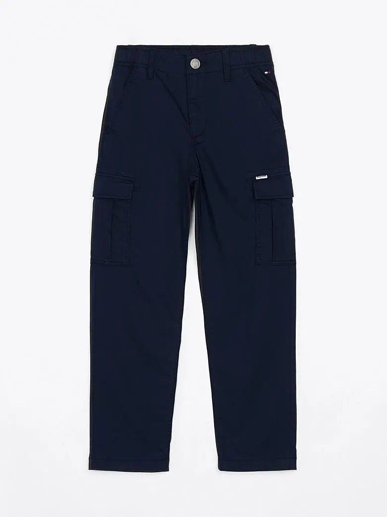 Pantaloni cargo in tessuto tramato
