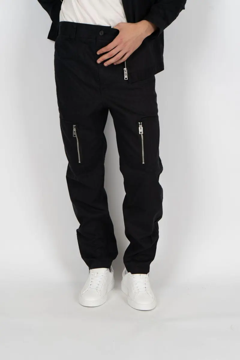 Pantaloni relaxed fit con dettagli zip