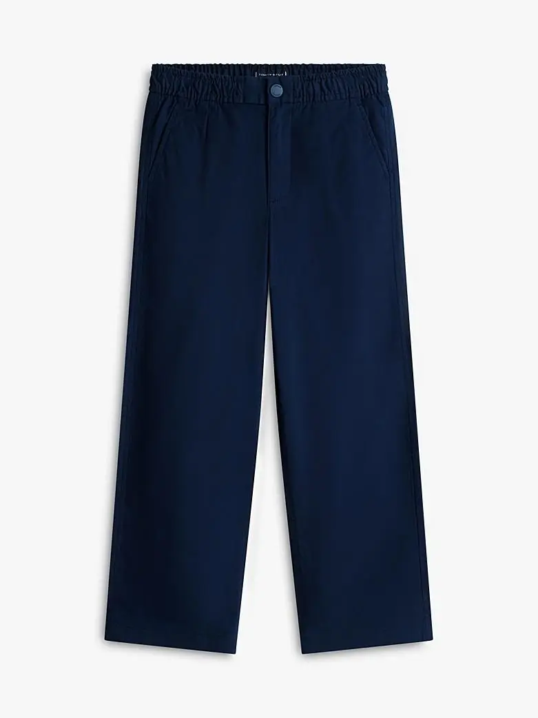 Pantaloni relaxed fit in twill con bandierina