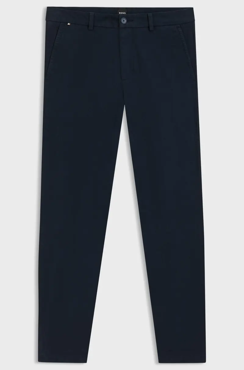 Pantaloni slim fit in gabardine di cotone elasticizzato