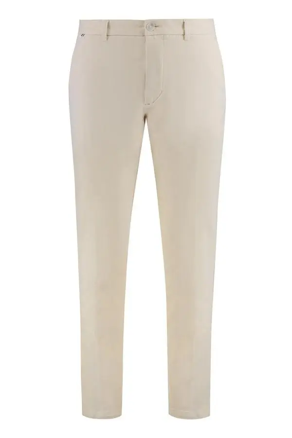 Pantaloni slim fit in gabardine di cotone elasticizzato