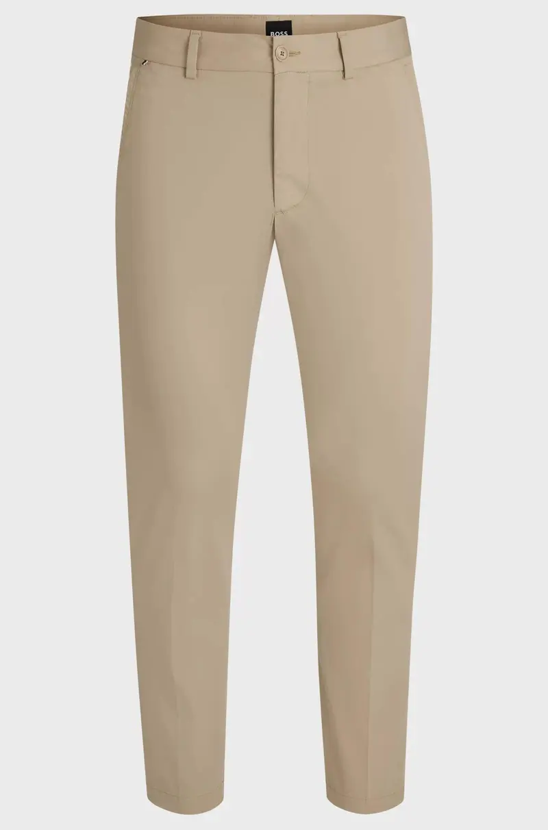 Pantaloni slim fit in satin di misto cotone