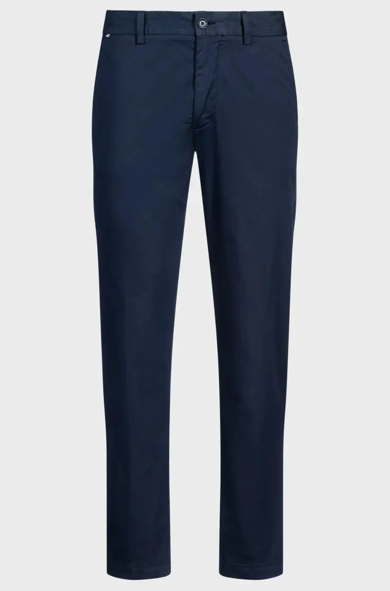 Pantaloni slim fit in satin di misto cotone