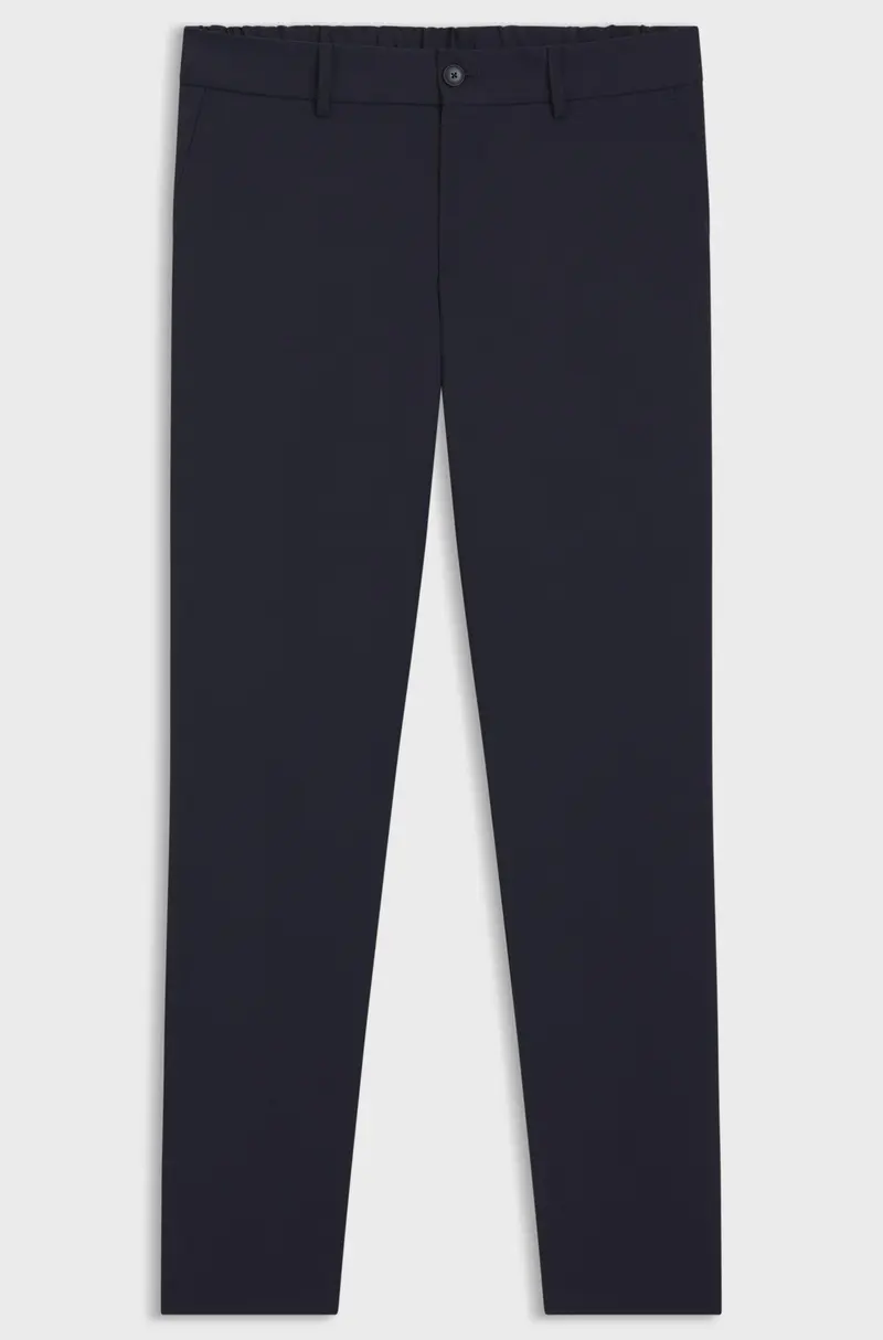 Pantaloni slim fit in twill di misto lana lavabile
