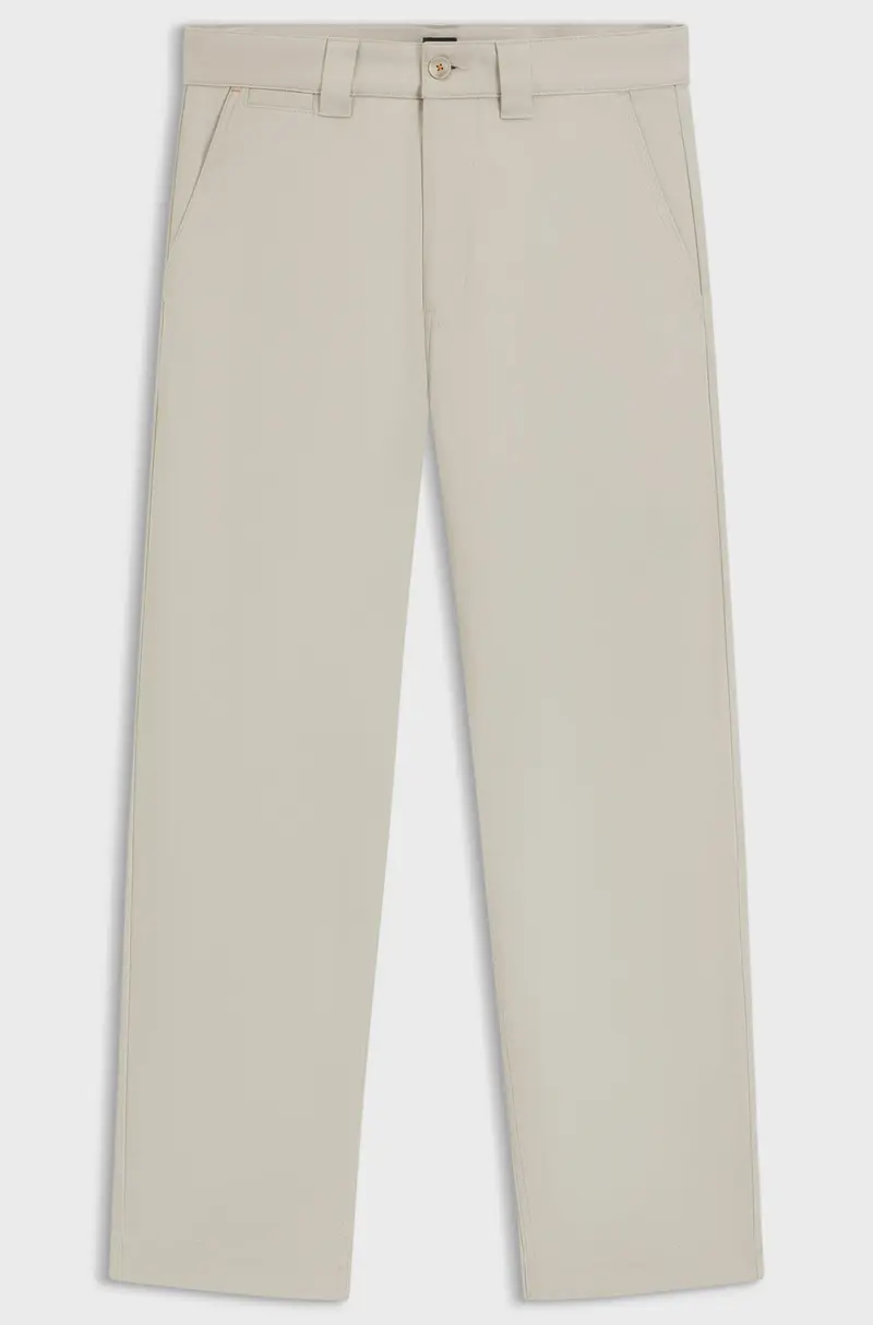 Pantaloni straight fit in twill di misto cotone