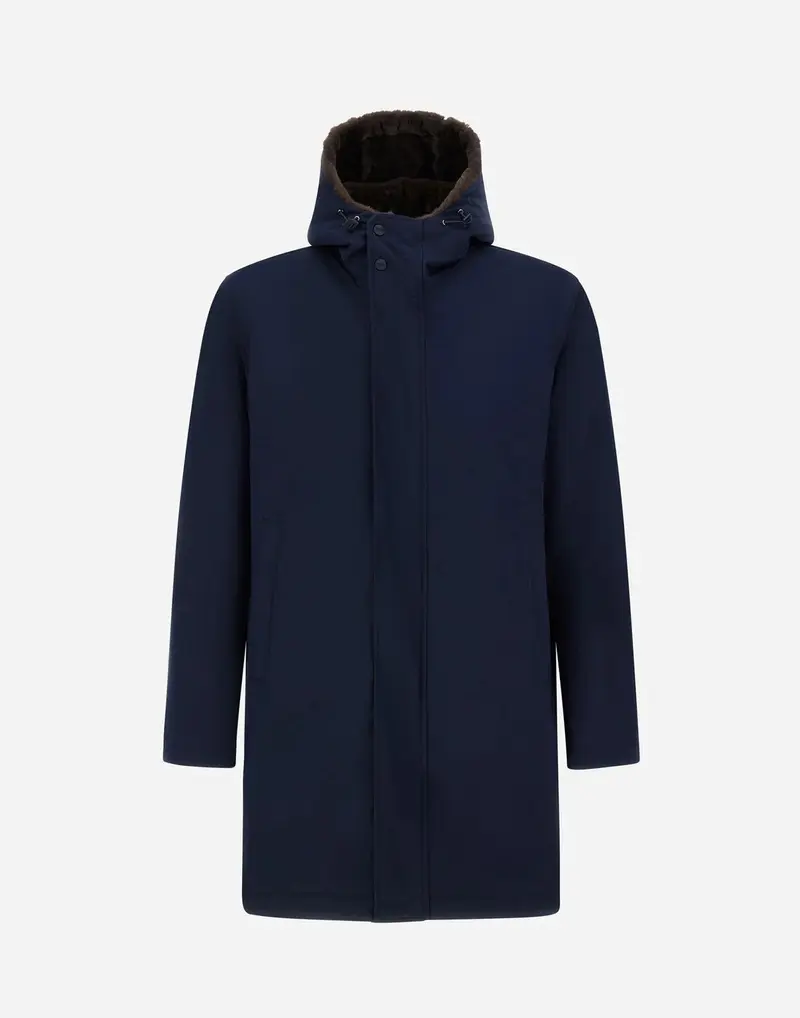 Parka lungo in keystone e light faux fur