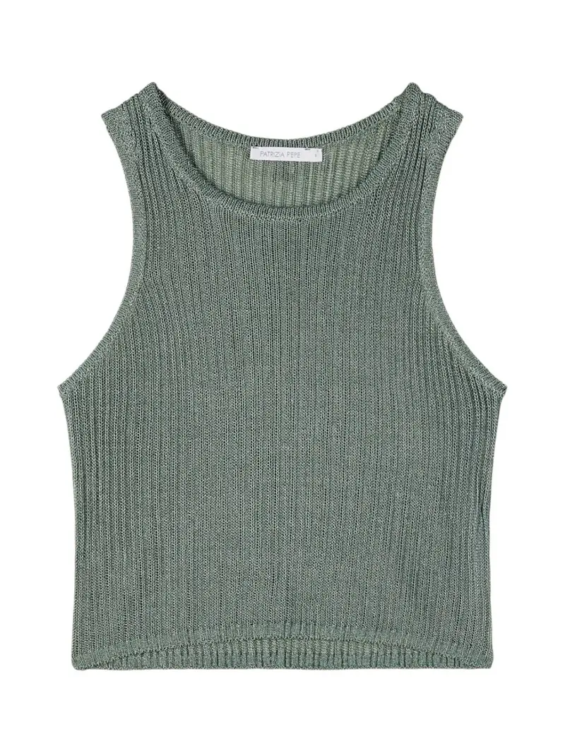 PATRIZIA PEPE Top Donna  2K0374 K328 G634 ALGAE GREEN LUREX