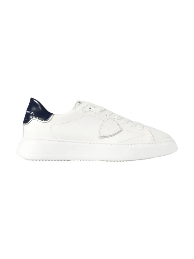 PHILIPPE MODEL Sneaker Uomo Temple low man BTLU V018 VEAU_BLANC BLEU FONCE'