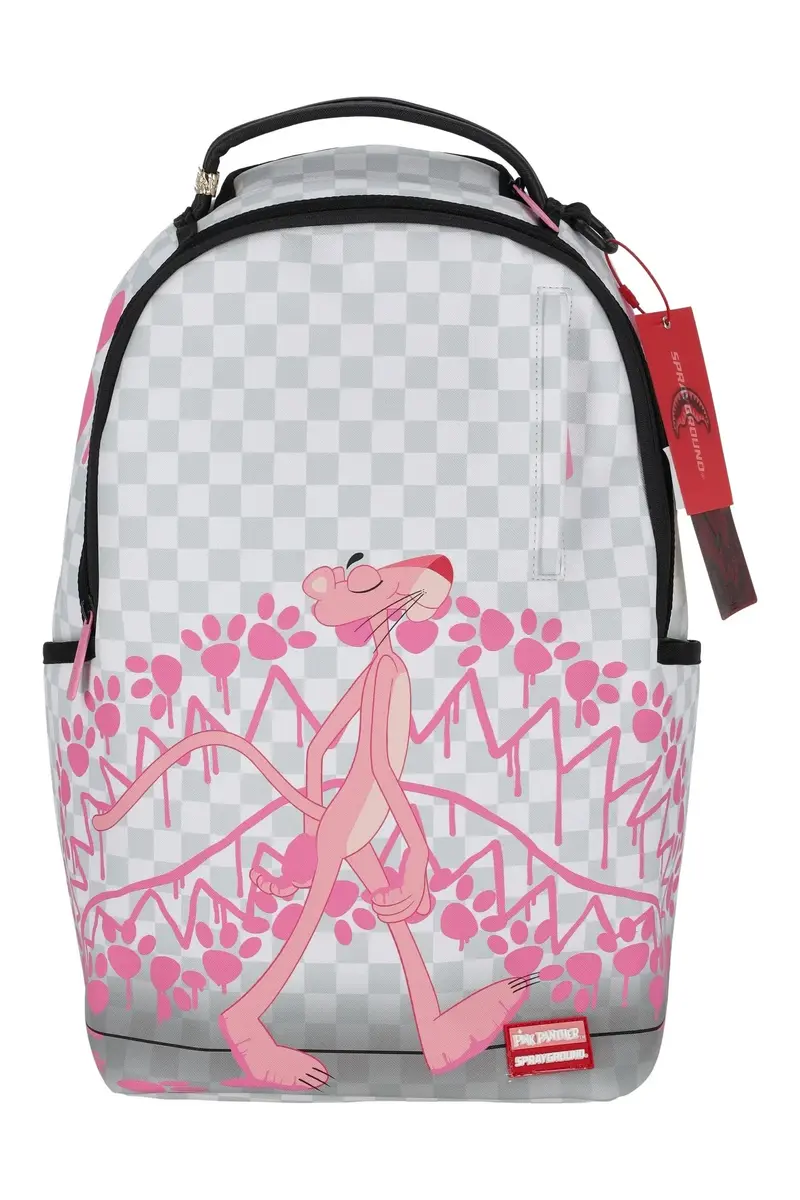 Pink Panther paw prints backpack