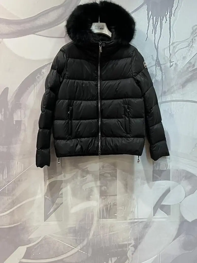 piumino bomber cappuccio ecopelliccia