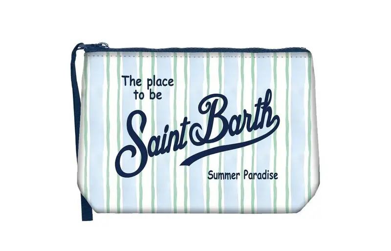 Pochette Aline fantasia a righe azzurre